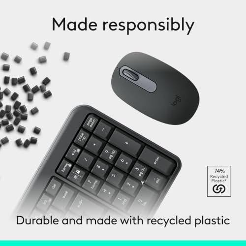 Image of Logitech MK250 Bluetooth Wireless Mouse and Keyboard Combo: Fast & Easy Connectivity, Compact Wireless Keyboard, Ambidextrous Mouse, Durable Build - Windows /MacOS - Graphite