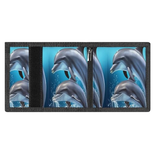 Dolphin Lovers Triple Fold Wallet,Slim Wallet Personalized Engraved Rfid Blocking Wallet for Men And Women4