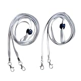 Perfeclan 2 Correas de retención para Guantes de esquí, muñequeras Flexibles para Actividades invernales, versátiles con Clips Seguros, Correas para Colgar, Gris