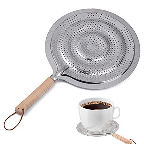 HONGY Tapis de poêle Rond diffuseur de Chaleur avec poignée en Bois pour cuisinière à gaz, électrique, cuisinière, tajine, poêle, comme sur l'image, Taille Unique