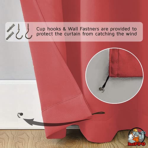 Image of HIPPO Polyester Waterproof Rain Protection Curtains for Outdoor Balcony UV & Sun Protection Curtain (4.5FTX6FT, WR-MarsalaRed, Pack of 2)