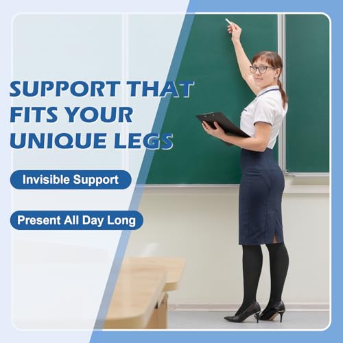 Image of Beister Closed Toe Knee High Calf Compression Socks for Women & Men, Firm 20-30 mmHg Graduated Support for Varicose Veins, Edema, Flight, Pregnancy