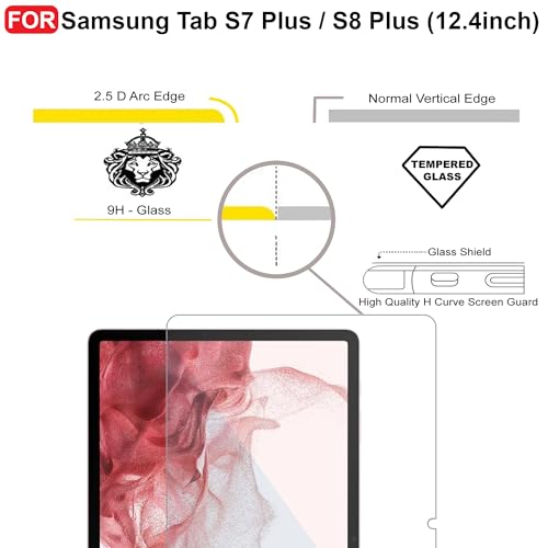 Image of CEDO Samsung Galaxy Tab S7 Plus / S8 Plus (12.4 inch) Tempered Glass | Screen Protector Glass (Transparent)
