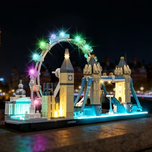 BRICKSHINING LED Lighting Compatible with LEGO Architecture London Skyline 21034，Light Kit Compatible with LEGO 21034, NOT Included The Model Set - JUST Lights