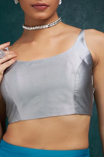 Image of Soch Womens Taffeta Solid Sleeveless Padded Blouse