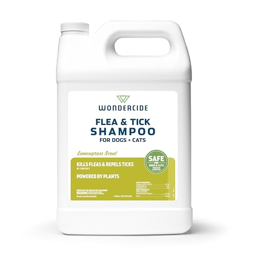 Image of Wondercide - Flea & Tick Shampoo for Dogs and Cats - Flea and Tick Treatment with Natural Essential Oils - for Pets Over 4 Months - Powered by Plants - Lemongrass - 128 Fl oz