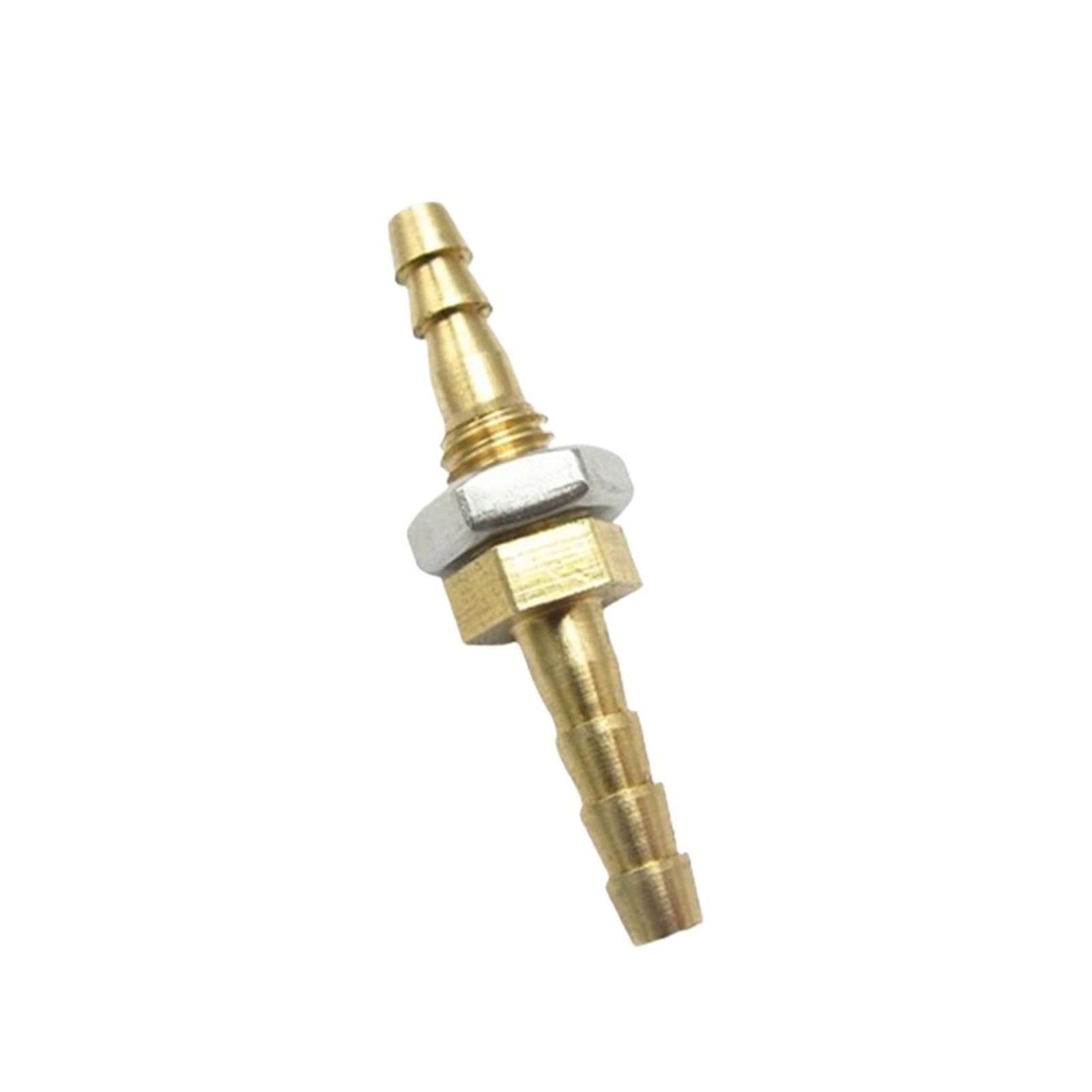 Devow 4Mm With 304 Nut 4Mm Hose Barb Equal Bulkhead Brass Barbed Tube Pipe Fitting Coupler Connector Adapter(4Mm With 304 Nut)