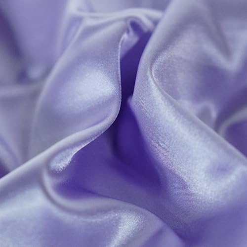 Stretch Satin Fabric by The Metre | 150cm Wide, 30+ Colours | Duchess Satin Feel | Ideal for Dresses, Bridal Wear, Evening Wear & Costumes (Lilac, by The Metre)
