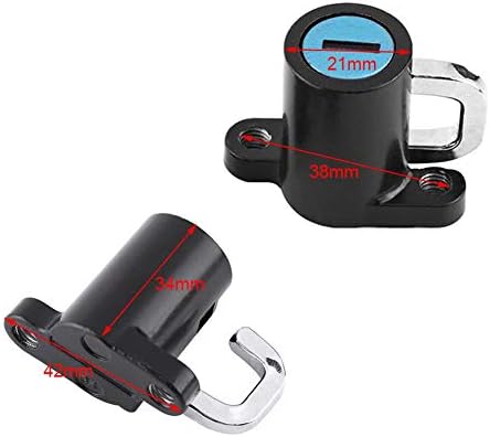 Miniatura 8 de Keenso Cerradura para casco de motocicleta, aleación de aluminio, gancho colgante con 2 llaves, popular