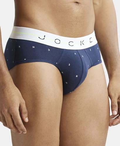 Image of Jockey |Style NY01|Men's Super Combed Cotton Elastane Stretch Printed Brief with Ultrasoft Waistband