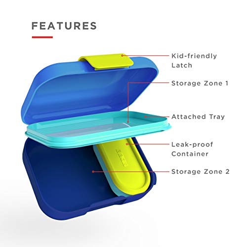 Zoku Neat Bento Jr. Kid's Lunch Box, Compact Two-Compartment Design, Leak-Proof Kid-Friendly Latch Closure - Image 3