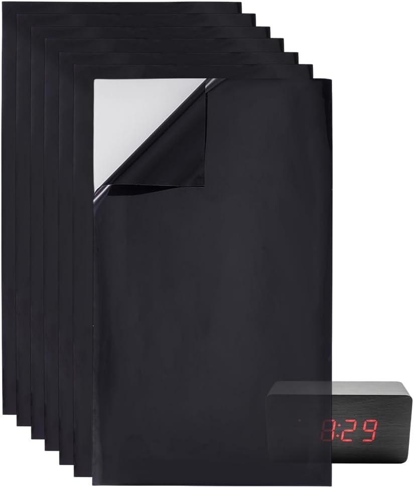 BENECREAT 7 Sheets LED Light Blocking Stickers, 6.7x5.1 Inch White Adhensive Light Filters, Light Dimming Sheets, Blackout Light Stickers for Electronics, Alarm Clock, Radio, Cable Box, Monitor