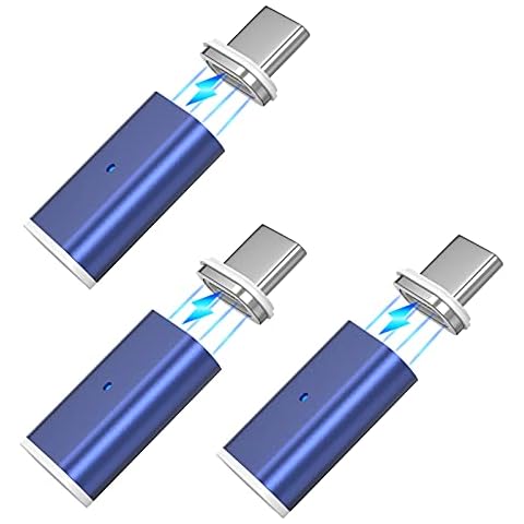 NetDot Gen10 Magnetic Fast Charging USB-C to USB-C Adapter Converter Compatible with Type-c Smartphones(3 Pack Blue) Cover