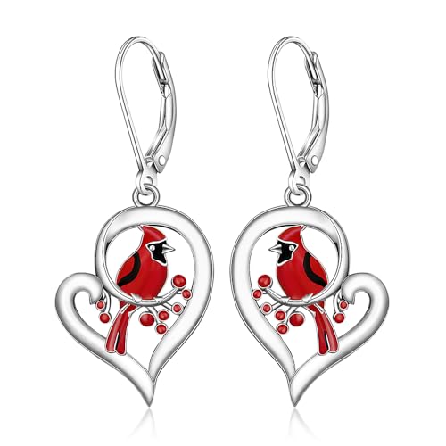 Red Cardinal Earrings Cardinal Gifts for Women Appear When Angels Are Near Sterling Silver Memorial for Loss of Loved