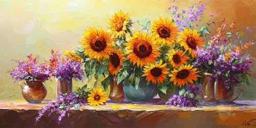 Loisirs creatifs adultes point de croix et diamond painting tournesol jaune