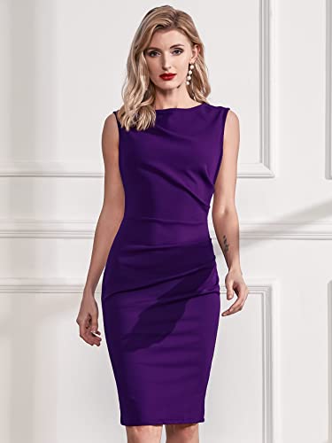 Image of Miusol Women's Retro Ruffle Style Slim Work Pencil Dress