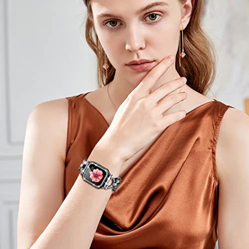 Image of Mesime Bling Jewelry Band Compatible with Apple Watch Bands for Women | Metal Band 46mm 45mm 44mm 42mm 41mm 40mm 38mm,Dressy Strap for iWatch Series 11 10 9 8 7 6 5 4 SE 3 2 1,Adjust without tools