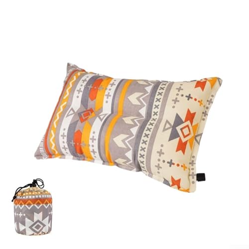 Almohada inflable automática, cojín portátil para el almuerzo, soporte autorelleno para viajes, camping, oficina (forro polar)