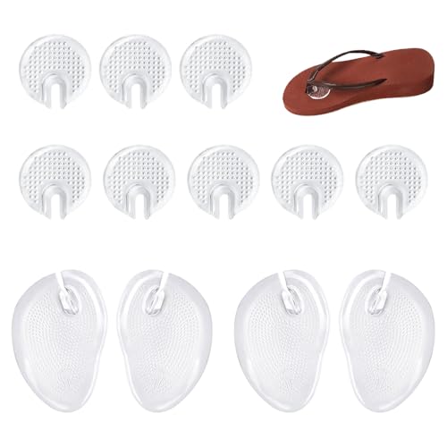 TRKETK 6 pares de protectores de silicona para sandalias de dedo del pie, almohadillas de gel suaves antidesgaste, almohadillas transparentes para chanclas, almohadilla frontal de sandalias adecuadas