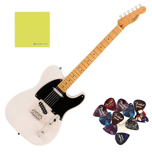 Squier Classic Vibe '50s Telecaster�A���[�v���t�B���K�[�{�[�h�A�G�C�W�h�z���C�g�u�����h-0374030501�o���h���A�M�^�[�s�b�N�Ɖt�̃I�[�f�B�I�|���b�V���N���X12�Z�b�g