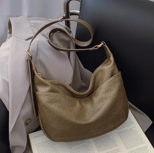 Hobo Bag for Women Soft Vegan Leather Crossbody Shoulder Handbag Slouchy Zipper Purse Casual Everyday4