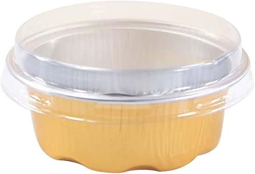 Miniatura 2 de Juego de 100 tazas de papel de aluminio para hornear, 1.8 onzas, desechables, mini muffins, postres, cupcakes con tapas, para pudín, fiesta,