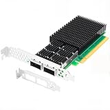 Euqvos Dual-Port QSFP56 100GbE SmartNIC for Mellanox ConnectX-6 Dx Ethernet Adapter Card PCIe 4.0 x16 Zero-Touch RoCE Support Windows/Windows Server/Linux