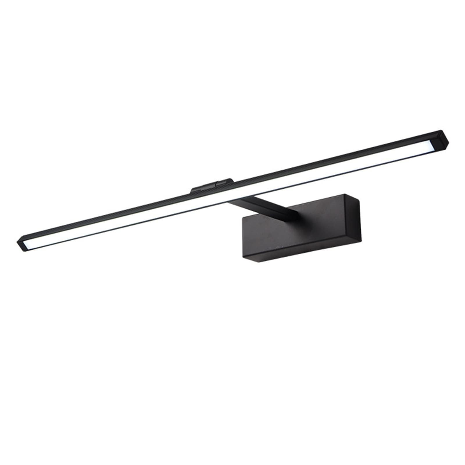 applique bagno specchio tondo Lampada da specchio per bagno bagno di casa faro a specchio a LED nero appartamento per hotel nebbia impermeabile(Color:Warm Light,Size:70cm)