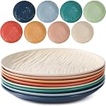 8 Pcs 9 Inches Lightweight Wheat Straw Plates for Kitchen&Camping