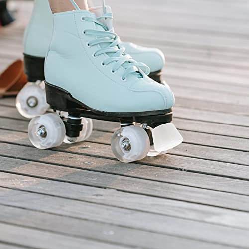 Homoyoyo 4Pack Roller Skate Toe Stoppers, Adjustable Pu Rubber Plugs Brake Block Double-Row Roller Skating Brake Jam Plugs For Rollar Skate Stoppers Toe Stops Replacement Parts Accessories(White) #TOP7