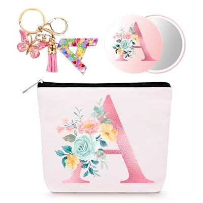 Borsa per il trucco personalizzata con iniziale per donna Regali Pochette A