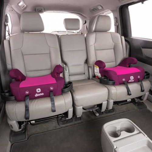 Image of Diono Solana 2 XL Pack of 2 2022, Dual Latch Connectors, Lightweight Backless Belt-Positioning Booster Car Seat, 8 Years 1 Booster Seat, Pink