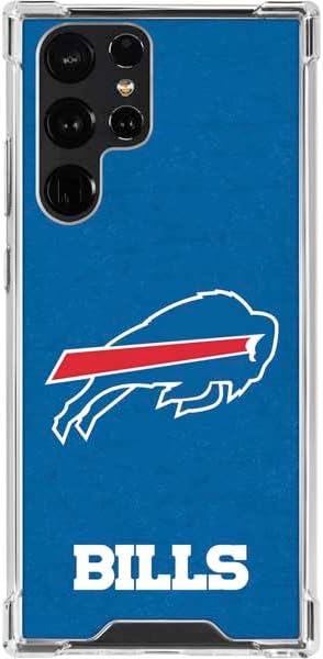 Skinit Clear Phone Case Compatible with Galaxy S23 Ultra - Officially Licensed NFL Buffalo Bills Distressed Design