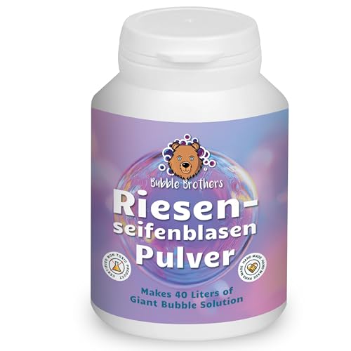 Bubble Brothers Riesenseifenblasen Pulver 160g für 40L Seifenblasenflüssigkeit für XXL Seifenblasen Set & Seifenblasenstab Seifenblasen Pulver