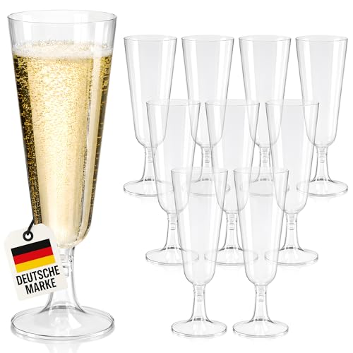 WELLGRO Kieliszki do szampana, zestaw 150 ml, tworzywo sztuczne, przezroczyste, nietłukące, nie zawierają BPA, wielokrotnego użytku, kieliszki do szampana, kieliszek do szampana, kieliszek do