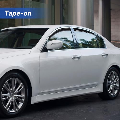 Image of Window Visors Rain Guards for 2009-2014 Hyundai Genesis Sedan, Out-Channel Window Vent Wind Deflectors Visors Shades for 09-14 Hyundai Genesis