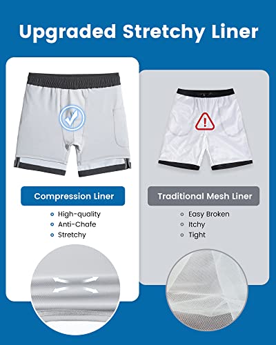Image of maamgic 2 in 1 Mens Swim Trunks 7 Inch Swim Shorts Swim Suits Board Shorts