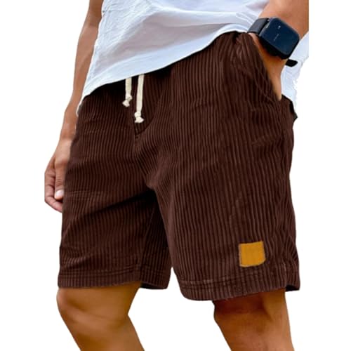 Pacificozy Men's Shorts, Mokaloha Mens Short,Corduroy Shorts Men, Casual Lace-Up Loose Short