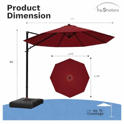 Image of THESHELTERS - Premium Garden Umbrella 360 Degree Rotating Stylish and Durable Outdoor Garden Umbrella with Heavy-duty Water Base (95Kgs)- Patio and Lawn Umbrella, 2.5x2.5m Big Size Outdoor Umbrella with Stand