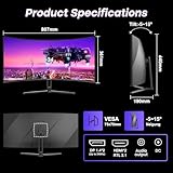 Amzfast 34-Inch Curved Ultrawide Gaming Monitor - UWQHD (3440x1440), 240Hz, 1ms MPRT, 1500R, Adaptive-Sync | Dual HDMI 2.1 & DisplayPort 1.4 | VESA | Flicker-Free | AMZG34C5Q Pro - Image 9