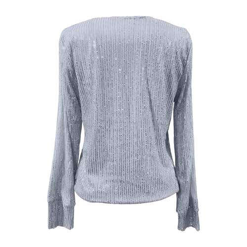 Pull pour femme à paillettes avec col carré chic