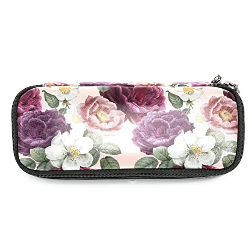 Estuche organizador de gran capacidad, estuche de cuero para estudiantes, doble cremallera, estuche para lápices para el día de San Valentín, Love You Forever, Multicolor 8, 19x7.5x3.8cm/7.5x3x1.5in,