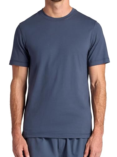 Gaiam Men’s Zen Vent Short Sleeve Crewneck T-Shirt, Standard Fit, Stretch Midweight Material, Cool Grey, Large