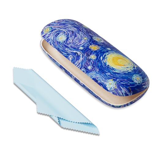 Image of Eyeglasses Case, Portable Hard Shell Protective Case for Glasses, Eyeglass Holder Box for Women with Cleaning Cloth