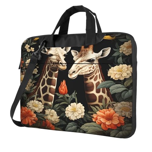 Entemne Maletín para portátil de 13 pulgadas, diseño de jirafa, diseño de jirafa, para mujeres y hombres, ligera, resistente al agua, para ordenador o tableta, multicolor, 13 inch