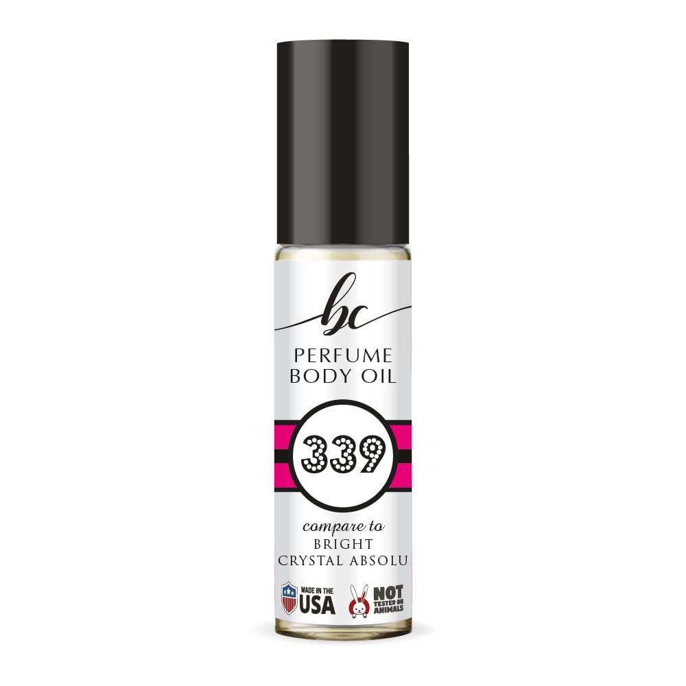 BC Perfume 339 Inspired by Bright Crystal Absolu For Women Replica Fragrance Body Oil Dupes Alcohol-Free Sample Travel Size Concentrated Long Lasting Roll-On 0.3 Fl Oz/10ml