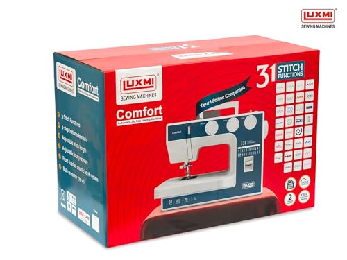 Image of Luxmi Comfort Automatic Zig-Zag Electric Sewing Machine || 23 Built-In-Stitches || 31 Stitch Function (2 colour options) with complementary Video Lessons (Blue)