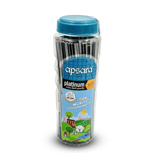 Image of Apsara Platinum Pencils - Extra Dark & Smooth Writing | Hexagonal Body for Strong Grip | Non-Toxic & Safe - Pack of 40 Pencils