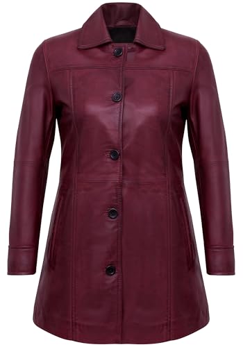 Leather Coats for Women - Real Lambskin Carcoat Style Womens Long Leather Jackets