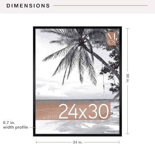 Image of MCS Foundation 24x30 Poster Frame Traditional Black, Vertical & Horizontal Wall Hanging Large Picture Frame for Photos, Posters & Art Prints (1-Pack)